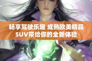 畅享驾驶乐趣 成熟欧美精品SUV带给你的全新体验