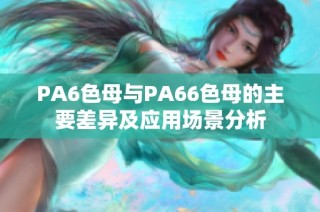 PA6色母与PA66色母的主要差异及应用场景分析