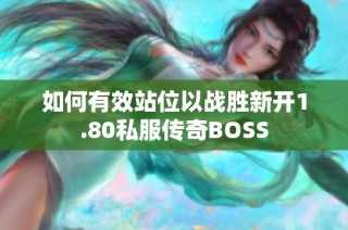 如何有效站位以战胜新开1.80私服传奇BOSS