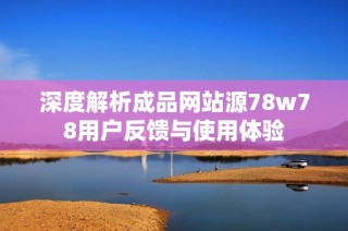 深度解析成品网站源78w78用户反馈与使用体验