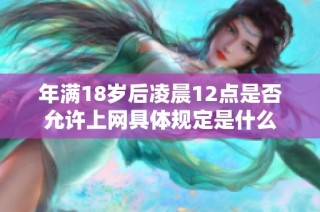 年满18岁后凌晨12点是否允许上网具体规定是什么