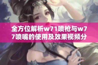全方位解析w71喷枪与w77喷嘴的使用及效果视频分享