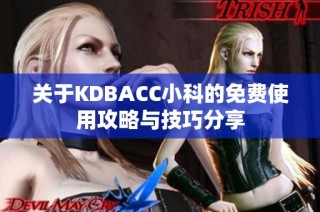 关于KDBACC小科的免费使用攻略与技巧分享