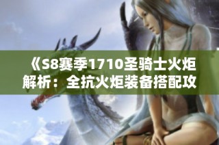 《S8赛季1710圣骑士火炬解析：全抗火炬装备搭配攻略》