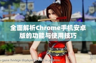 全面解析Chrome手机安卓版的功能与使用技巧