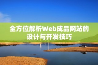 全方位解析Web成品网站的设计与开发技巧