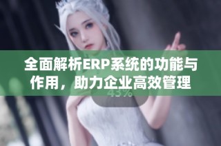 全面解析ERP系统的功能与作用，助力企业高效管理