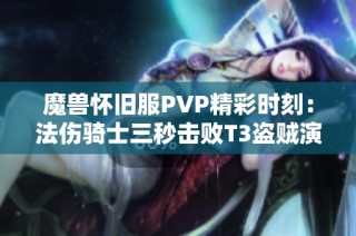 魔兽怀旧服PVP精彩时刻：法伤骑士三秒击败T3盗贼演示