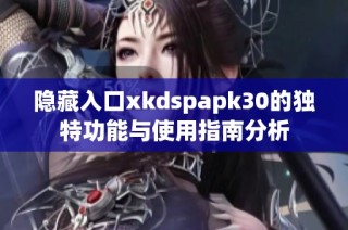 隐藏入口xkdspapk30的独特功能与使用指南分析