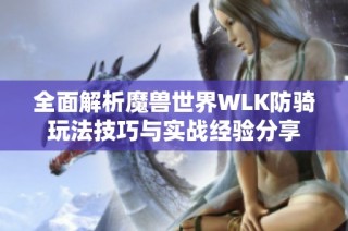 全面解析魔兽世界WLK防骑玩法技巧与实战经验分享