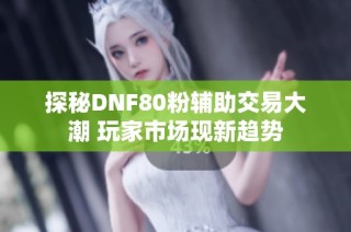 探秘DNF80粉辅助交易大潮 玩家市场现新趋势