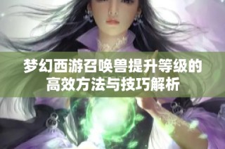 梦幻西游召唤兽提升等级的高效方法与技巧解析