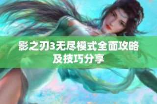 影之刃3无尽模式全面攻略及技巧分享