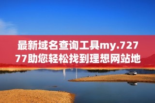 最新域名查询工具my.72777助您轻松找到理想网站地址