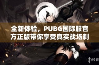 全新体验，PUBG国际服官方正版带你享受真实战场刺激