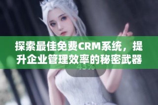 探索最佳免费CRM系统，提升企业管理效率的秘密武器