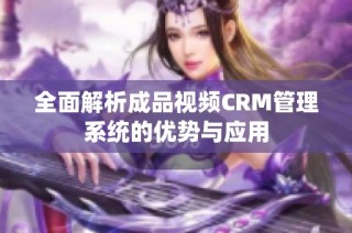 全面解析成品视频CRM管理系统的优势与应用