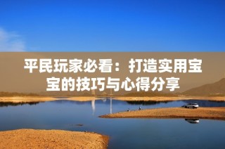 平民玩家必看：打造实用宝宝的技巧与心得分享