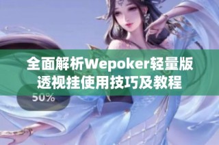 全面解析Wepoker轻量版透视挂使用技巧及教程