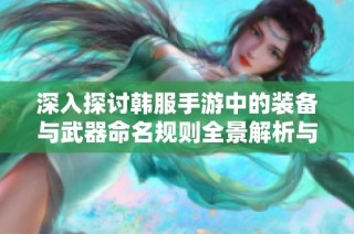 深入探讨韩服手游中的装备与武器命名规则全景解析与游戏体验提升指南