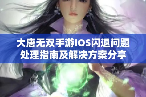 大唐无双手游IOS闪退问题处理指南及解决方案分享