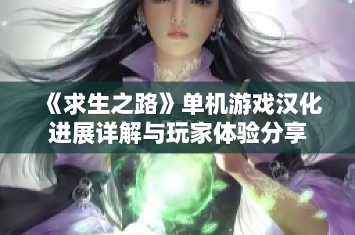 《求生之路》单机游戏汉化进展详解与玩家体验分享