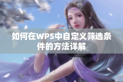 如何在WPS中自定义筛选条件的方法详解