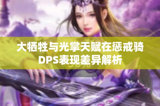 大牺牲与光掌天赋在惩戒骑DPS表现差异解析