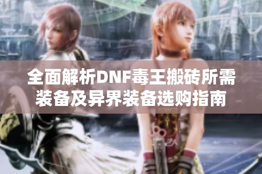 全面解析DNF毒王搬砖所需装备及异界装备选购指南