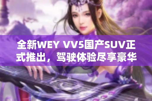 全新WEY VV5国产SUV正式推出，驾驶体验尽享豪华之旅