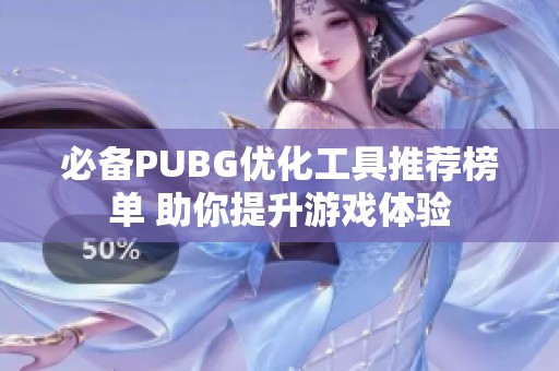 必备PUBG优化工具推荐榜单 助你提升游戏体验