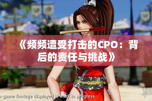 《频频遭受打击的CPO：背后的责任与挑战》