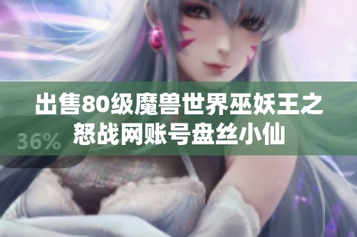 出售80级魔兽世界巫妖王之怒战网账号盘丝小仙