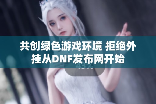 共创绿色游戏环境 拒绝外挂从DNF发布网开始