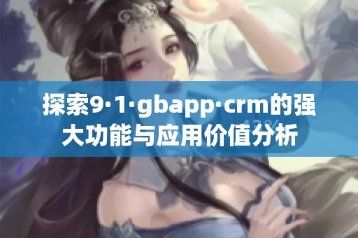 探索9·1·gbapp·crm的强大功能与应用价值分析