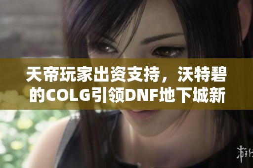 天帝玩家出资支持，沃特碧的COLG引领DNF地下城新潮流