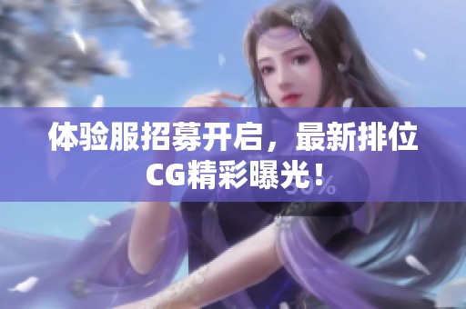 体验服招募开启，最新排位CG精彩曝光！