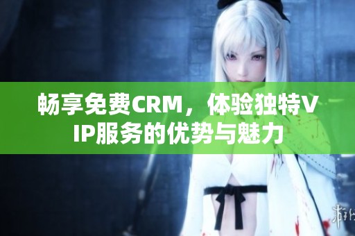 畅享免费CRM，体验独特VIP服务的优势与魅力