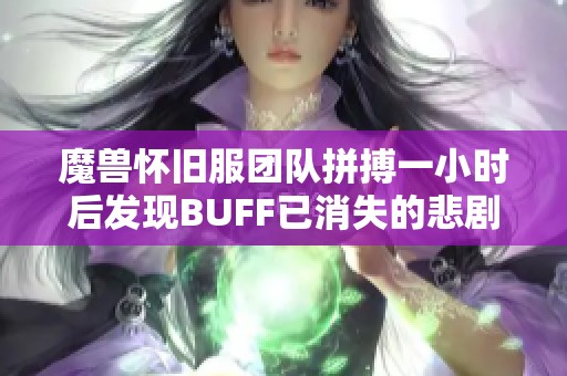魔兽怀旧服团队拼搏一小时后发现BUFF已消失的悲剧
