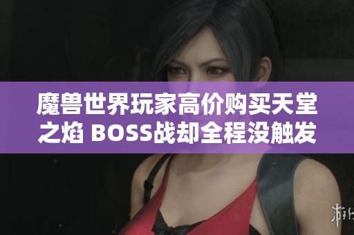 魔兽世界玩家高价购买天堂之焰 BOSS战却全程没触发损失惨重