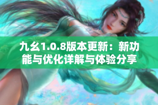 九幺1.0.8版本更新：新功能与优化详解与体验分享