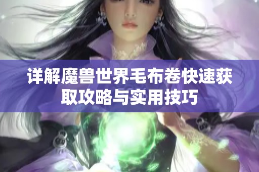 详解魔兽世界毛布卷快速获取攻略与实用技巧