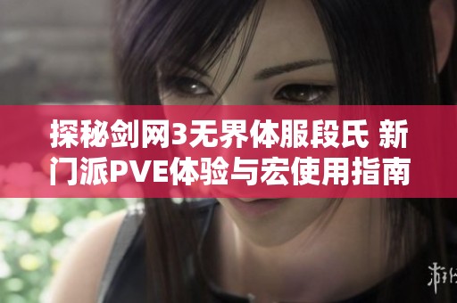 探秘剑网3无界体服段氏 新门派PVE体验与宏使用指南