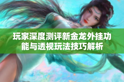 玩家深度测评新金龙外挂功能与透视玩法技巧解析