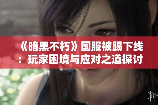 《暗黑不朽》国服被踢下线：玩家困境与应对之道探讨