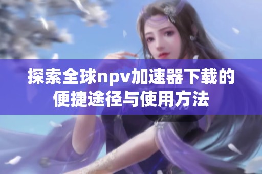 探索全球npv加速器下载的便捷途径与使用方法