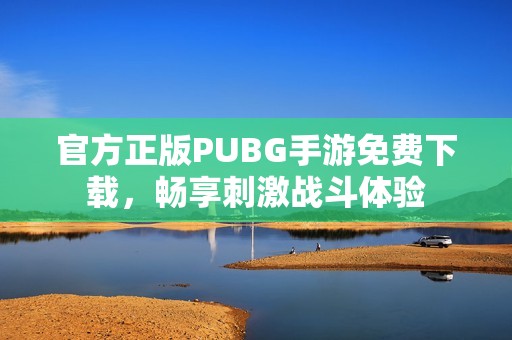 官方正版PUBG手游免费下载，畅享刺激战斗体验