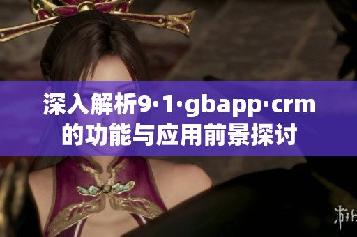 深入解析9·1·gbapp·crm的功能与应用前景探讨