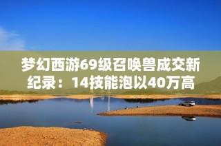 梦幻西游69级召唤兽成交新纪录：14技能泡以40万高价售出