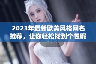 2023年最新欧美风格网名推荐，让你轻松找到个性昵称